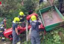 Stmk: Traktorbergung von steiler Bachböschung in Veitsch / St. Barbara im Mürztal
