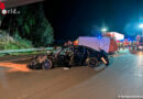 D: Transporter liegt nach Unfall quer auf der Autobahn