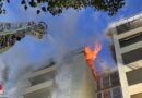 Bayern: Offenes Feuer am Hochhaus-Dach in München
