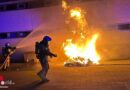 D: Brandserie von Müllcontainern in der Südvorstadt in Dresden