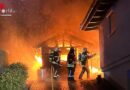 D: Drei brennende Gartenlauben in Lennestadt → Ausbreitung auf Wohnhausdachstuhl verhindert