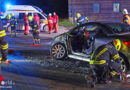 Oö: Eine Person nach Zusammenstoß zweier Pkw auf B 137 in Wallern befreit