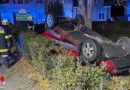 Nö: Fahrt durch Sträucher, Werbetafel und Baum in Ternitz → Auto-Überschlag