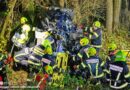 Oö: Aufwendige Rettungsaktion nach schwerer Frontalkollision mit sechs Verletzten auf der B 3 bei Luftenberg
