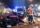 Oö: Pkw prallt auf B 139 bei Traun frontal gegen Lkw → ein Toter