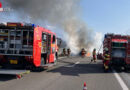 Schweiz: Überholvorgang auf A 3 bei Benken abgebrochen und mit zwei Autos kollidiert → ein Fahrzeug in Flammen