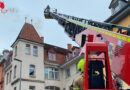 D: Drehleiter bei Kaminbrand im Einsatz