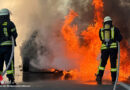 D: Mini Cooper auf der A 1 bei Sittensen in Vollbrand