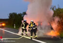D: Brennender Mercedes SUV auf der A 1 bei Sittensen