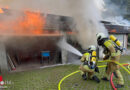 D: Garagenbrand in Dresden droht, sich auf Nachbargebäude auszubreiten