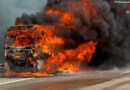 D: Vollbrand eines mit Getreidepellets beladenen Lastwagens auf A 7 bei Bad Fallingbostel