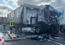 D: Drei Lastwägen in Unfall auf der A 1 bei Oyten verwickelt