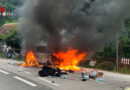 Nö: Vollbrand eines Autos auf der B 22 in Scheibbs