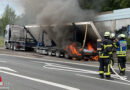 D: Brennender Lkw-Auflieger auf der A2 bei Dortmund