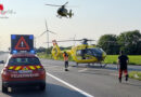 Bgld: Pkw kollidiert auf A 4 mit Aufpralldämpfer → vier Verletzte, zwei Rettungshubschrauber vor Ort