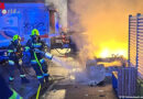 Ktn: Auto bleibt am Bahnübergang liegen, wird gerammt und geht in Flammen auf
