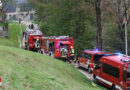 Stmk: Einsatzübung Wirtschaftsgebäudebrand, Wasserförderung über 1.300 Meter Wegstrecke
