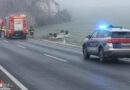 Oö: Pkw auf leicht vereister Pyhrnpass Straße bei Schlierbach von Straße abgekommen und am Dach gelandet