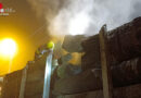 Nö: Brand an Güterzug mit Holzstämmen und Bankomatsprengung in Aschach-Markt