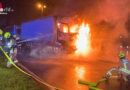 D: Einsatz an Tankstelle in Bottrop → Lkw-Fahrerkabine in Vollbrand