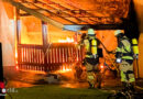 D: Hausfassade fängt Feuer → Flammen breiten sich bis zum Dachgeschoss aus