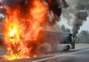 Ktn: Autobus auf der Karawankenautobahn in Flammen