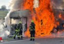 Nö: Vollbrand eines Lkw-Sattelschleppers auf der A 1 bei Ybbs