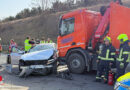Nö: Lkw erfasst auf A 2 nach Anprall an Aufpralldämpfer schleudernden Pkw