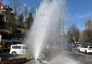Schweiz: Massiver Wasseraustritt aus ramponiertem Hydranten nach Kollision durch Lkw