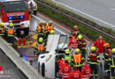 Oö: Personenrettung nach Pkw-Unfall im Baustellenbereich der A 25 bei Marchtrenk