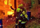 Nö: Hütte neben Wohnhaus in Hollenstein in Vollbrand