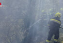 Stmk: Vegetationsbrand in steiler Hanglage in Aigen im Ennstal
