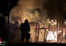 D: Freistehende Gartenhütte in Plettenberg in Flammen