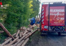 Bgld: Holztransporter-Fahrer bei Unfall aus Kabine geschleudert und unter Baumstämmen eingeklemmt