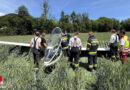 Stmk: Außenlandung eines Segelflugzeuges in Feld in Kindberg