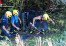 Oö: Anrainer löschen brennenden Mulcher in Böschung in Neufelden
