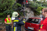Pkw auf der Langenloiserstraße in Vollbrand